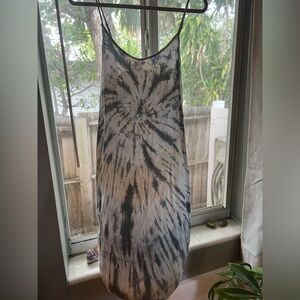 Volcom Black and White Tie-Dye Maxi Dress